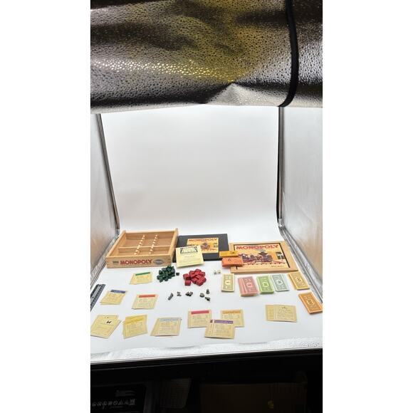2001 Hasbro Parker Brothers Nostalgia Game Monopoly in Wooden Box Complete VG - Picture 7 of 16